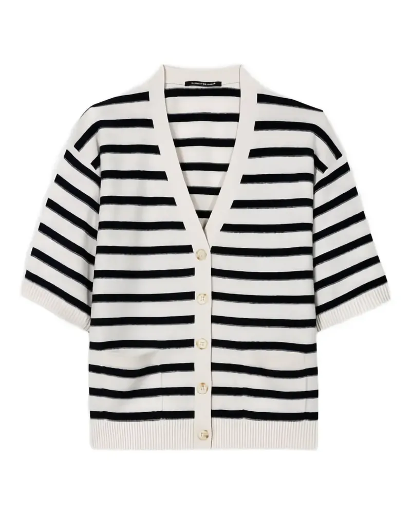 Luisa Cerano striped short-sleeve cardigan - Weiß Weiß