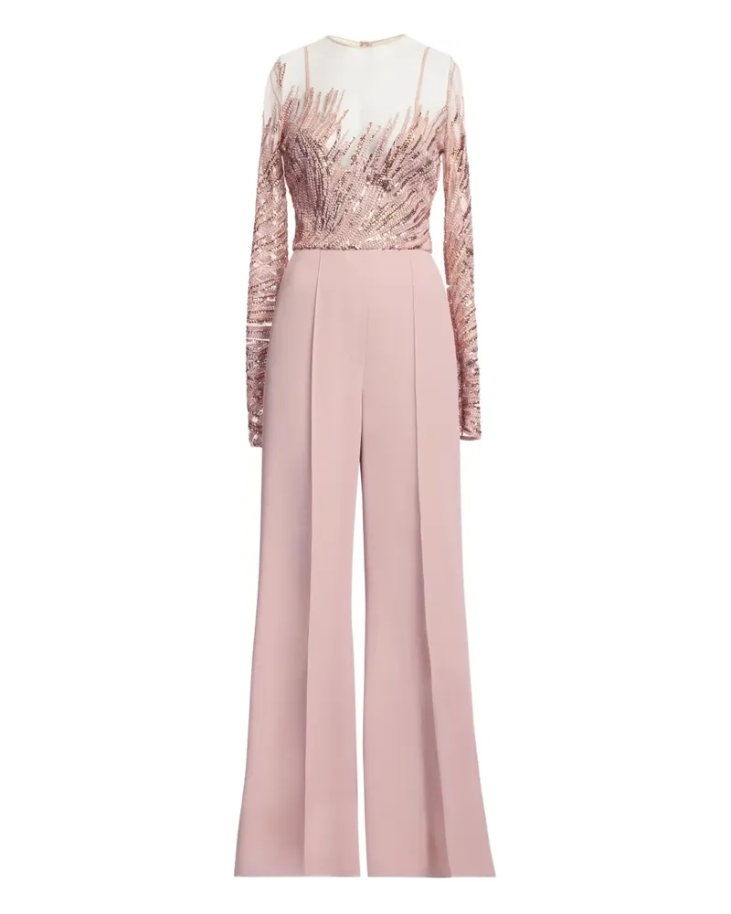 Elie Saab Tüll-Jumpsuit mit Pailletten - Rosa Rosa