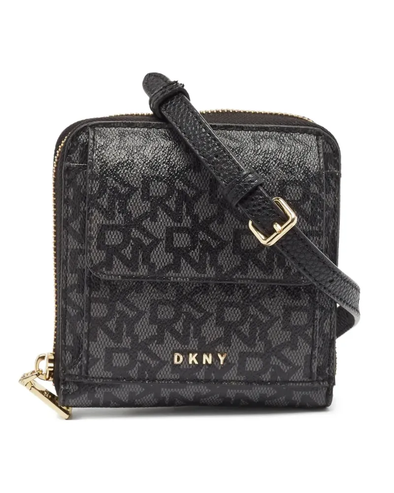 DKNY Umhängetasche mit Monogrammmuster - Schwarz Schwarz