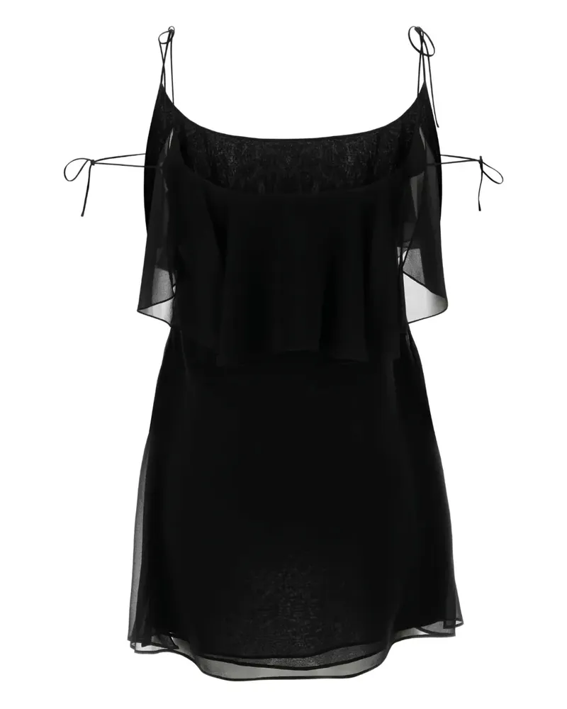 Saint Laurent ruffled-detail dress - Schwarz Schwarz