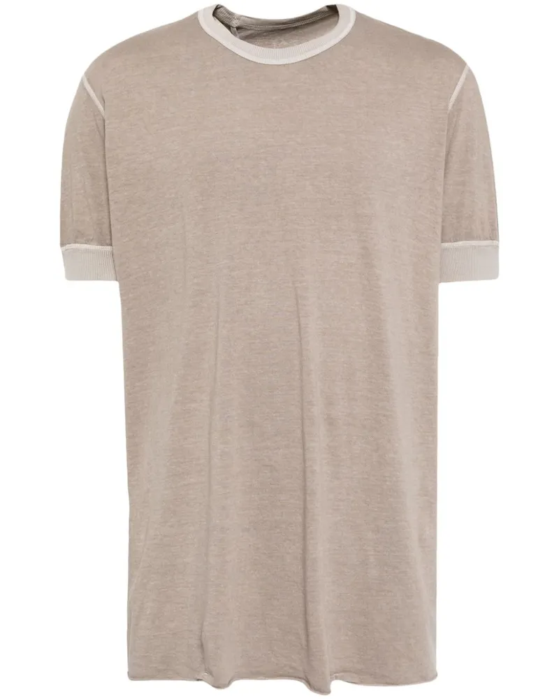 Boris Bidjan Saberi T-Shirt mit offenem Saum - Grau Grau