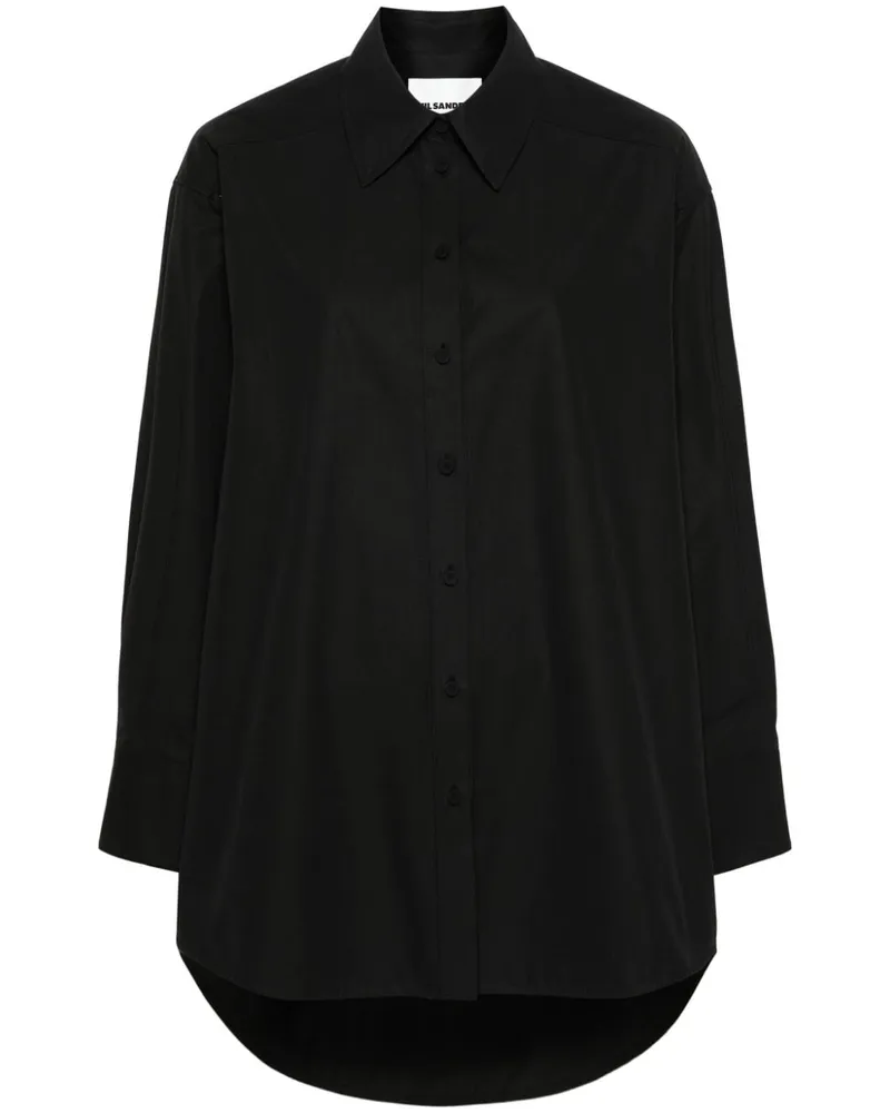 Jil Sander Hemd mit Cut-Outs Schwarz