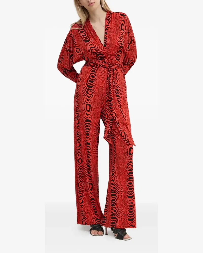Diane von Furstenberg tie-waist patterned jumpsuit - Rot Rot