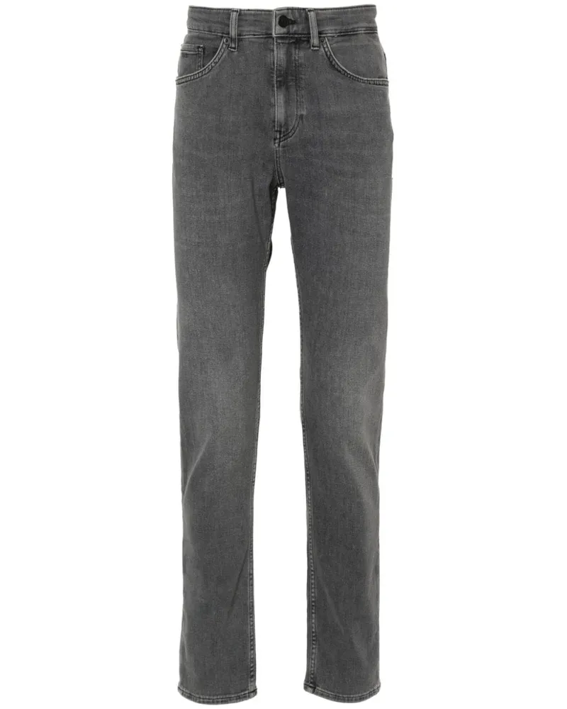 HUGO BOSS Tapered-Jeans mit Logo-Patch - Grau Grau