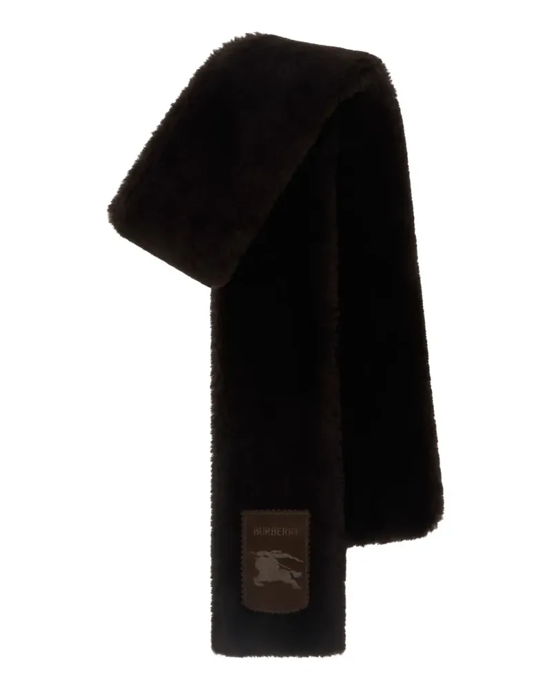 Burberry Schal aus Shearling mit Logo-Applikation - Braun Braun