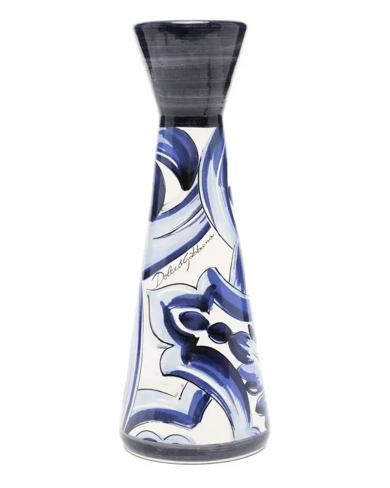 Dolce & Gabbana Mittelgroßer Mediterraneo Kerzenhalter - Weiß Weiß