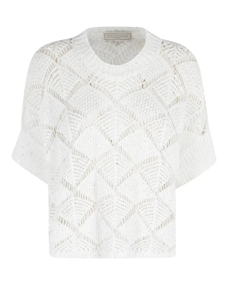 Antonelli Firenze Strick mit geometrischem Muster - Weiß Weiß