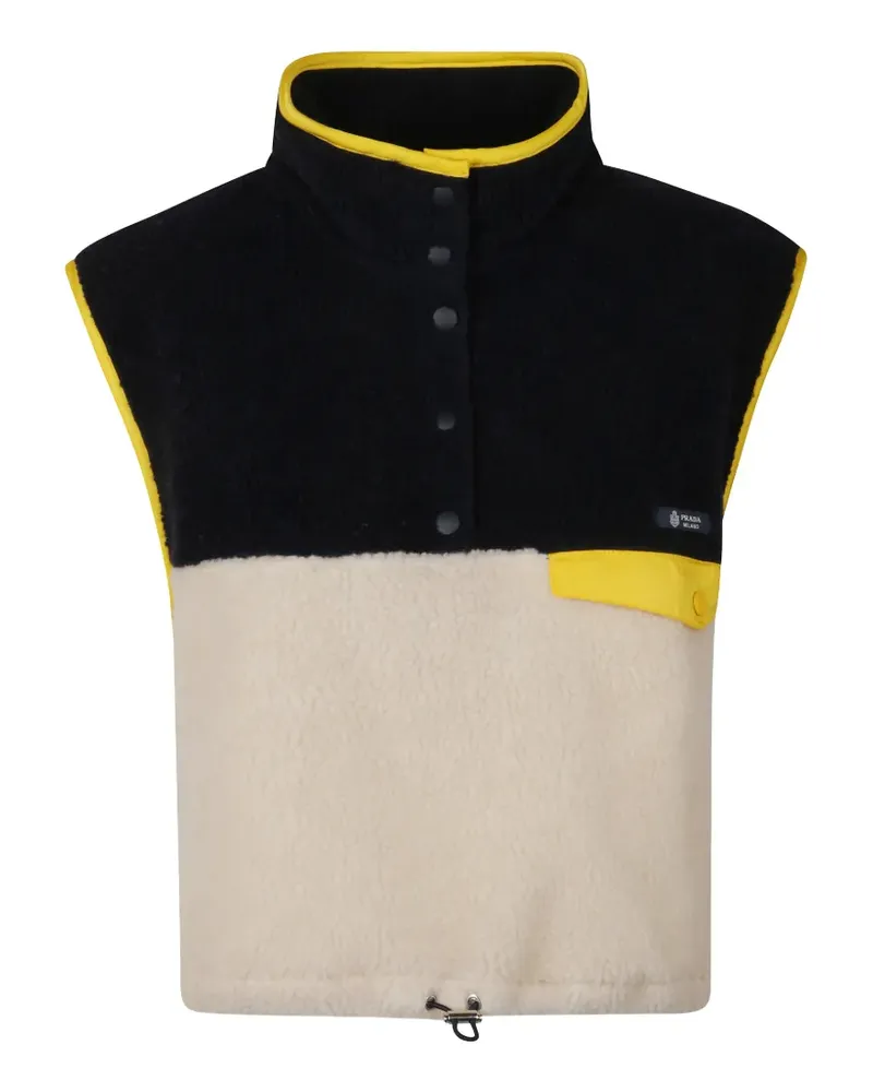 Prada half-button fleece vest - Schwarz Schwarz