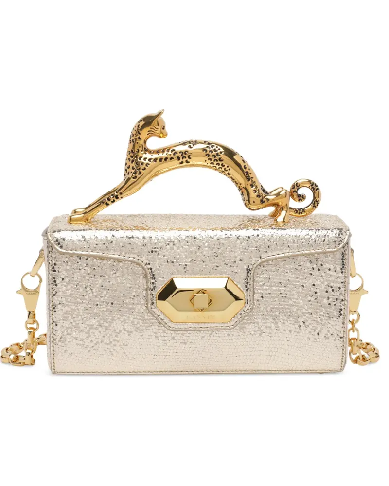 Lanvin Bleistift Cat Nano Tasche aus Metallic-Leder - Gold Gold