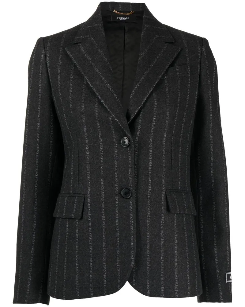 Versace Ges Blazer mit Nadelstreifen - Schwarz Schwarz