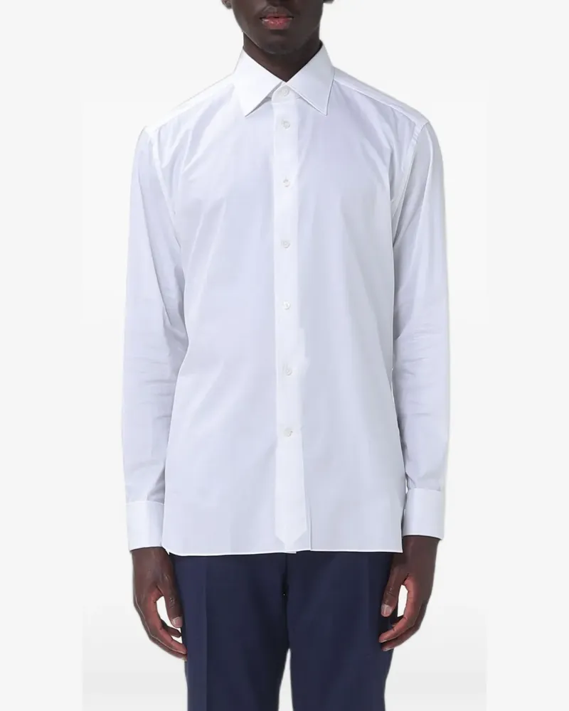 Ermenegildo Zegna Langärmeliges Hemd - Weiß Weiß