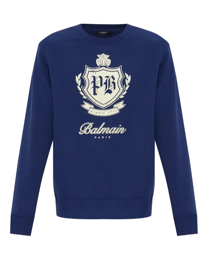 Balmain Sweatshirt mit Logo-Print - Blau Blau