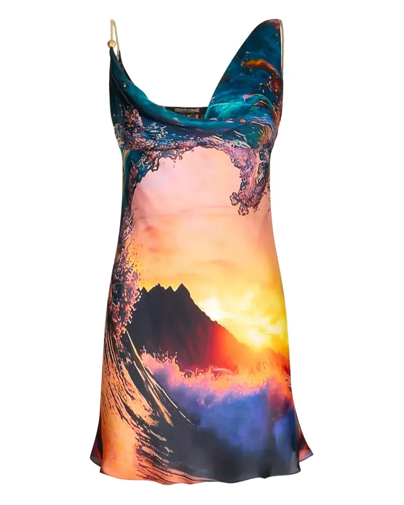 Roberto Cavalli Kleid mit Print - Blau Blau