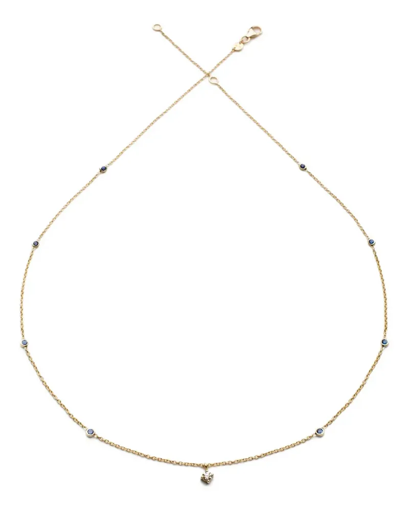 WHITE BIRD 18K yellow gold Holly sapphire and diamond necklace - Gelb Gelb
