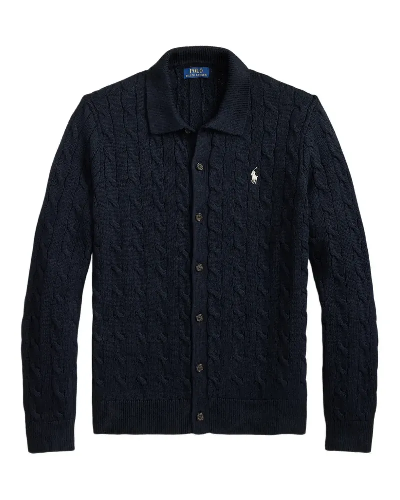Ralph Lauren Cardigan mit Zopfmuster-Pony - Blau Blau