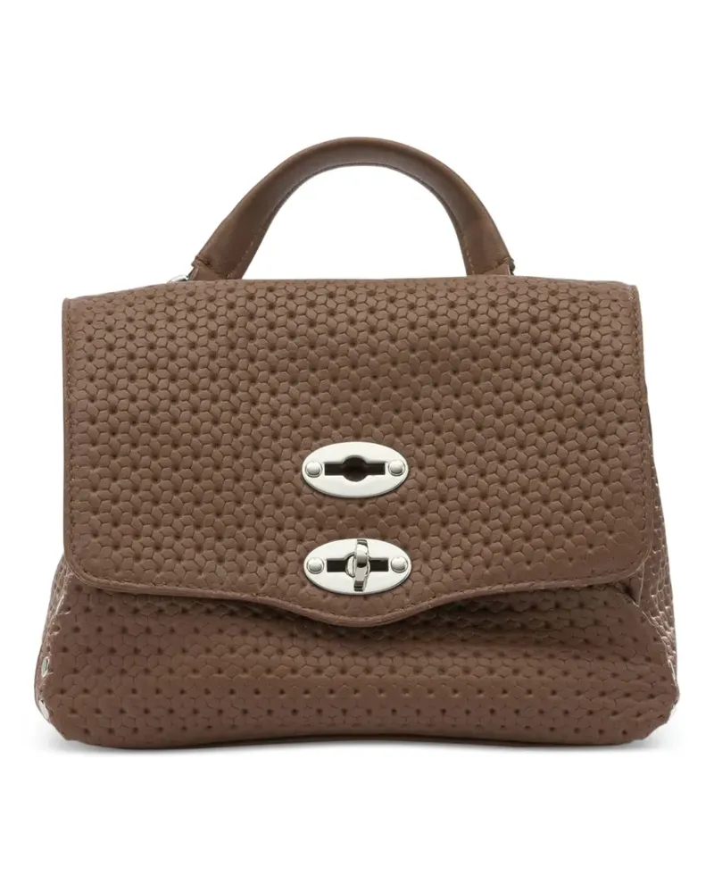 Zanellato small Postina woven stud leather tote bag - Braun Braun