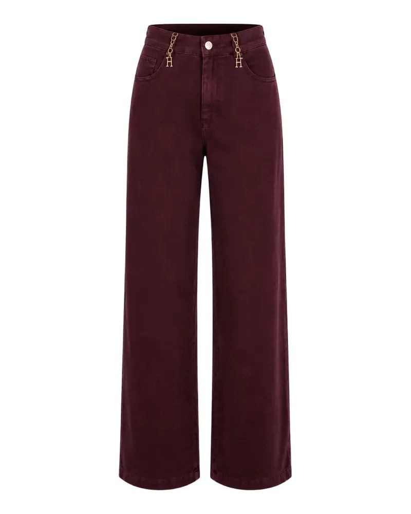 Kocca Weite Kesidio Jeans mit Kettendetail - Rot Rot