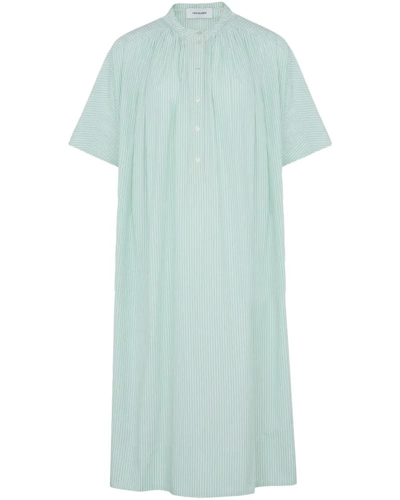 Yves Salomon Gestreiftes Midikleid - Grün Grün