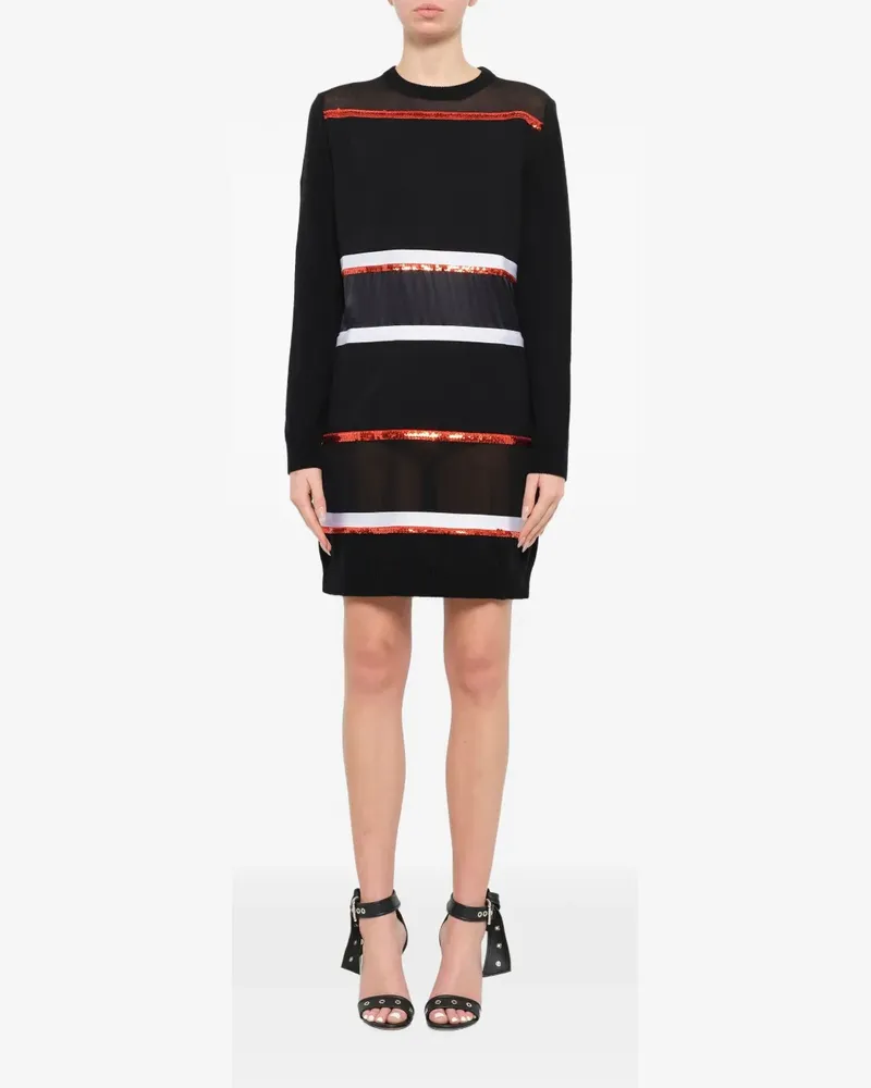 Givenchy Gestreiftes Minikleid mit Pailletten - Schwarz Schwarz