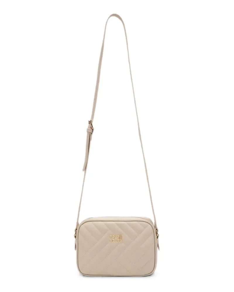 Roberto Cavalli quilted logo-plaque shoulder bag - Nude Nude