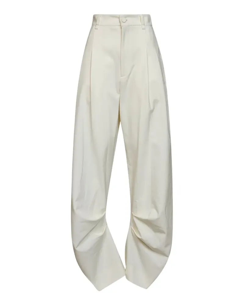 Amen pleated curved-leg trousers - Nude Nude