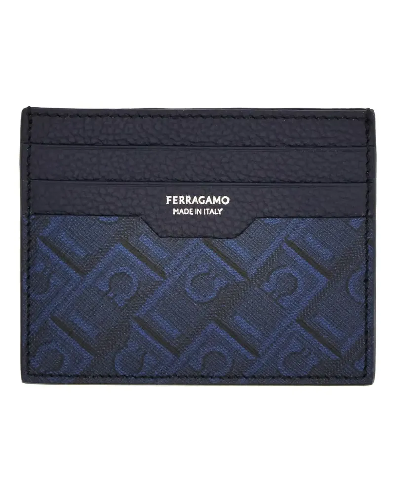 Ferragamo Kartenetui mit Monogramm - Blau Blau