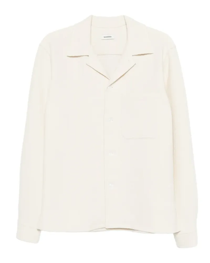 Sandro Hemdjacke mit Poloshirtkragen - Weiß Weiß