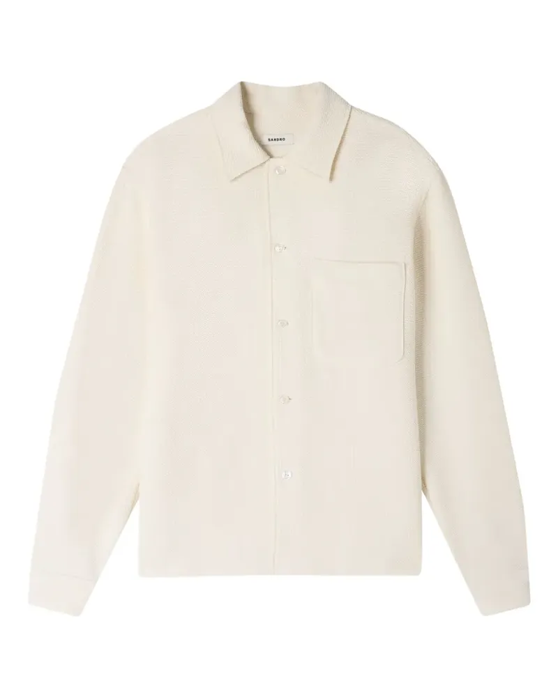 Sandro Hemdjacke mit Poloshirtkragen - Weiß Weiß