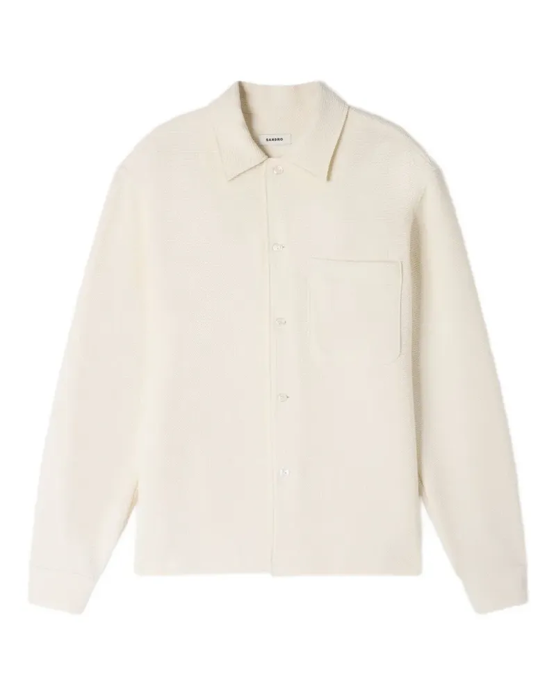 Sandro Hemdjacke mit Poloshirtkragen - Weiß Weiß