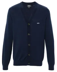 A.P.C. Curtis Cardigan mit V-Ausschnitt Blau