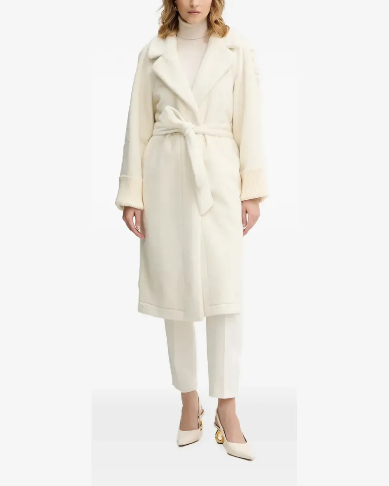 Guess Strickmantel mit Zopfmuster - Weiß Weiß