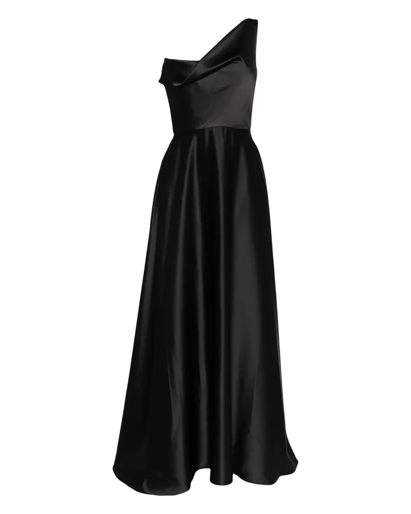 Amsale Drapierte One-Shoulder-Robe - Schwarz Schwarz