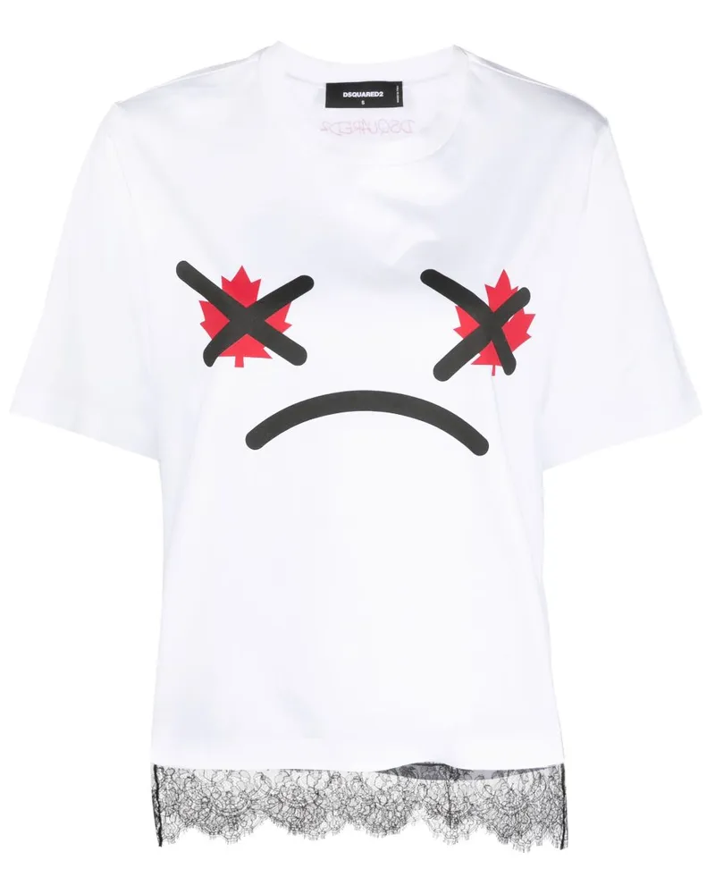 Dsquared2 T-Shirt mit grafischem Print - Weiß Weiß