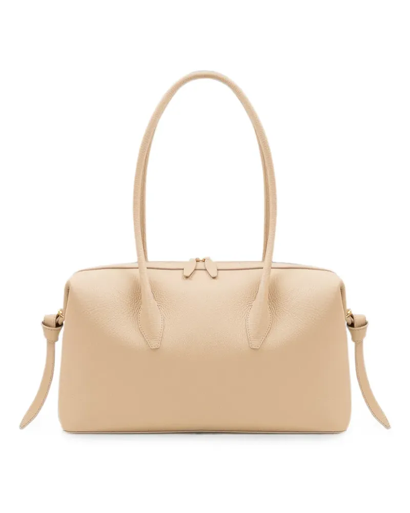 YUZEFI Brioche grained leather shoulder bag - Nude Nude