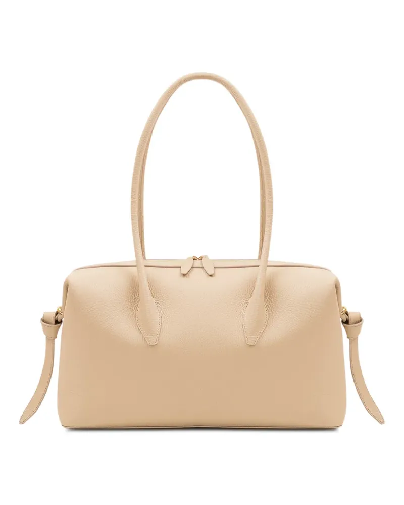 YUZEFI Brioche grained leather shoulder bag - Nude Nude