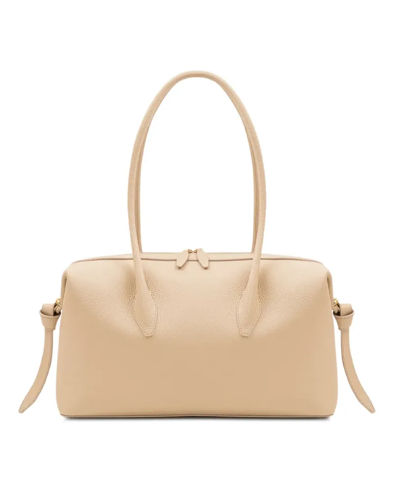 YUZEFI Brioche Schultertasche aus Leder - Nude Nude