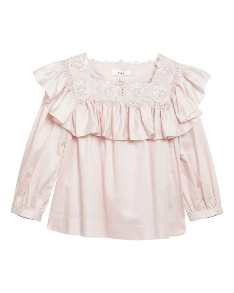 Chloé Bluse mit Rüschen - Rosa Rosa