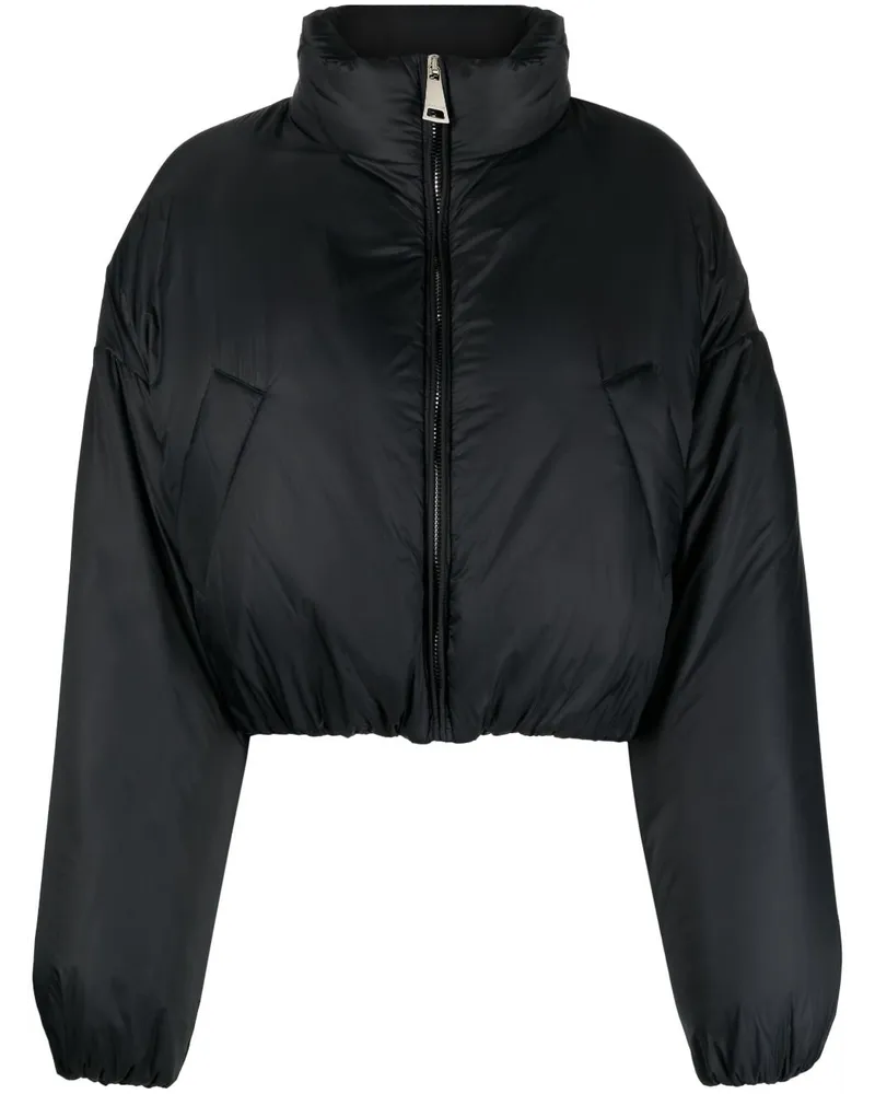KHRISJOY Cropped-Jacke mit Reißverschluss Schwarz