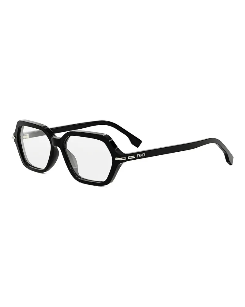 Fendi Brille mit geometrischem Gestell - Schwarz Schwarz