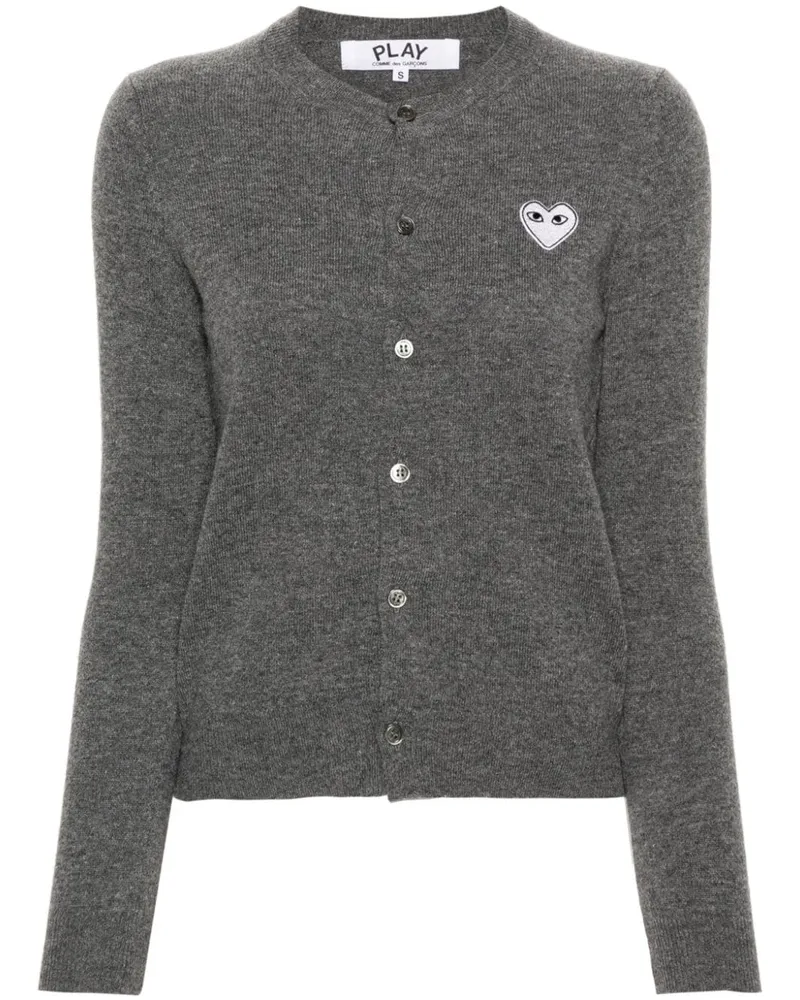 Comme des Garçons Woll-Cardigan mit Herz-Verzierung - Grau Grau