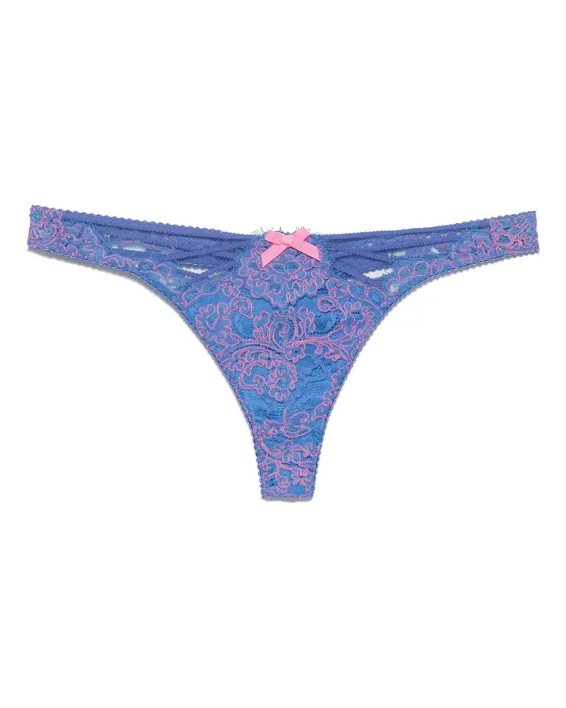 Agent Provocateur Bestickter String - Blau Blau