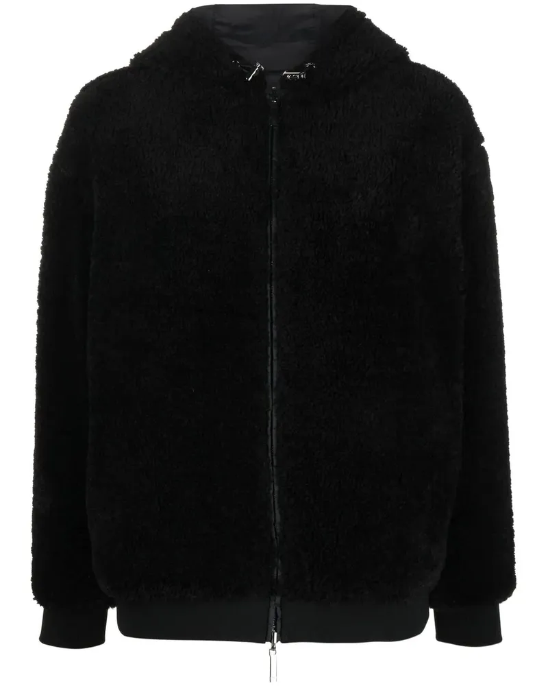 Emporio Armani Wendbarer Shearling-Mantel - Schwarz Schwarz