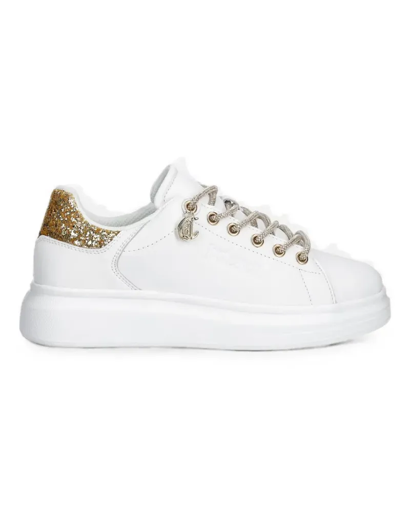 Just Cavalli glitter-detail lace-up sneakers - Weiß Weiß