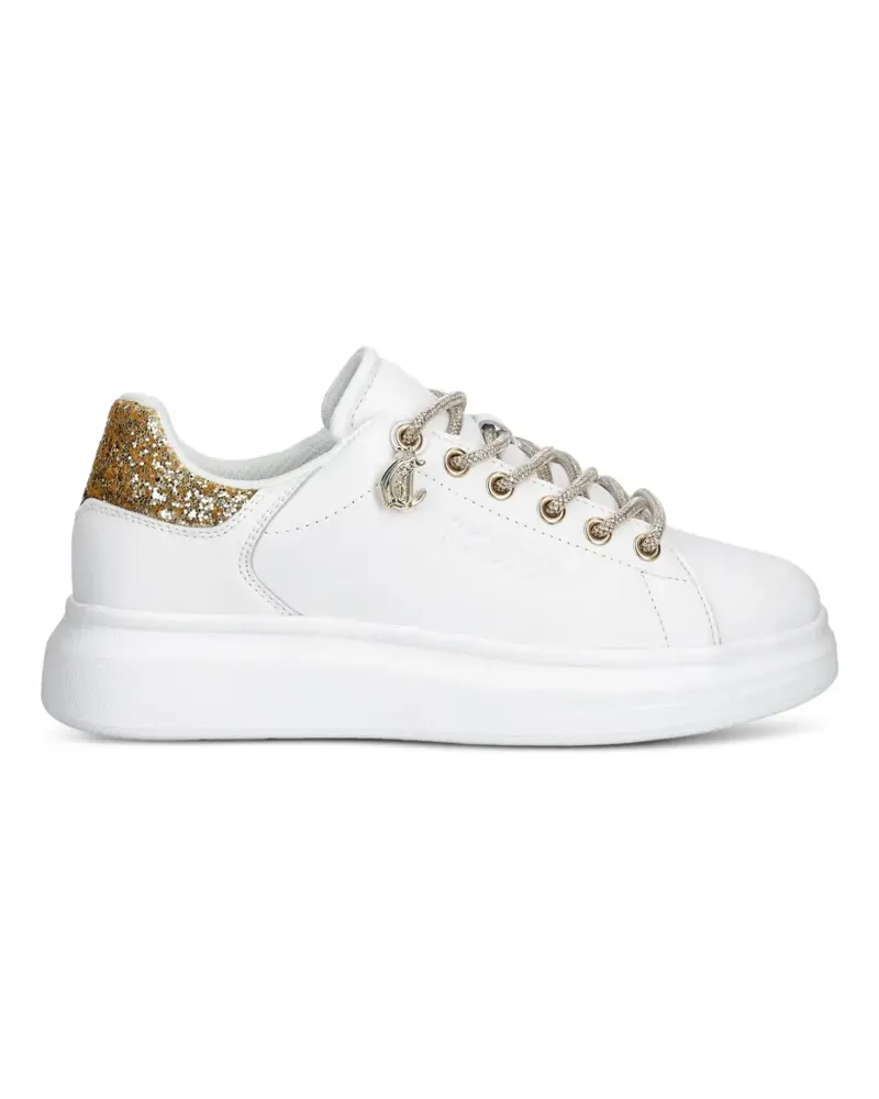 Just Cavalli glitter-detail lace-up sneakers - Weiß Weiß