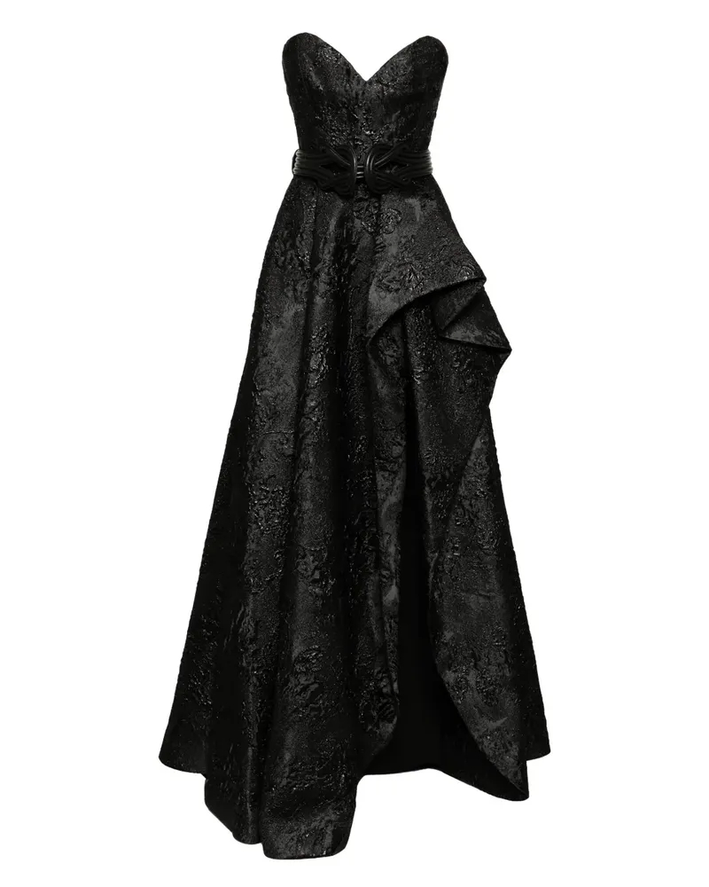 Saiid Kobeisy Langes Brokat-Kleid - Schwarz Schwarz