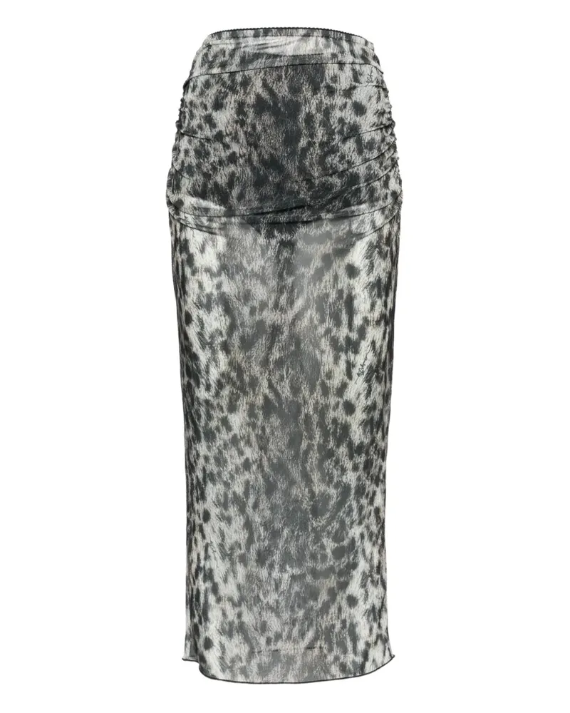 Aniye By mesh leopard-print midi skirt - Grau Grau