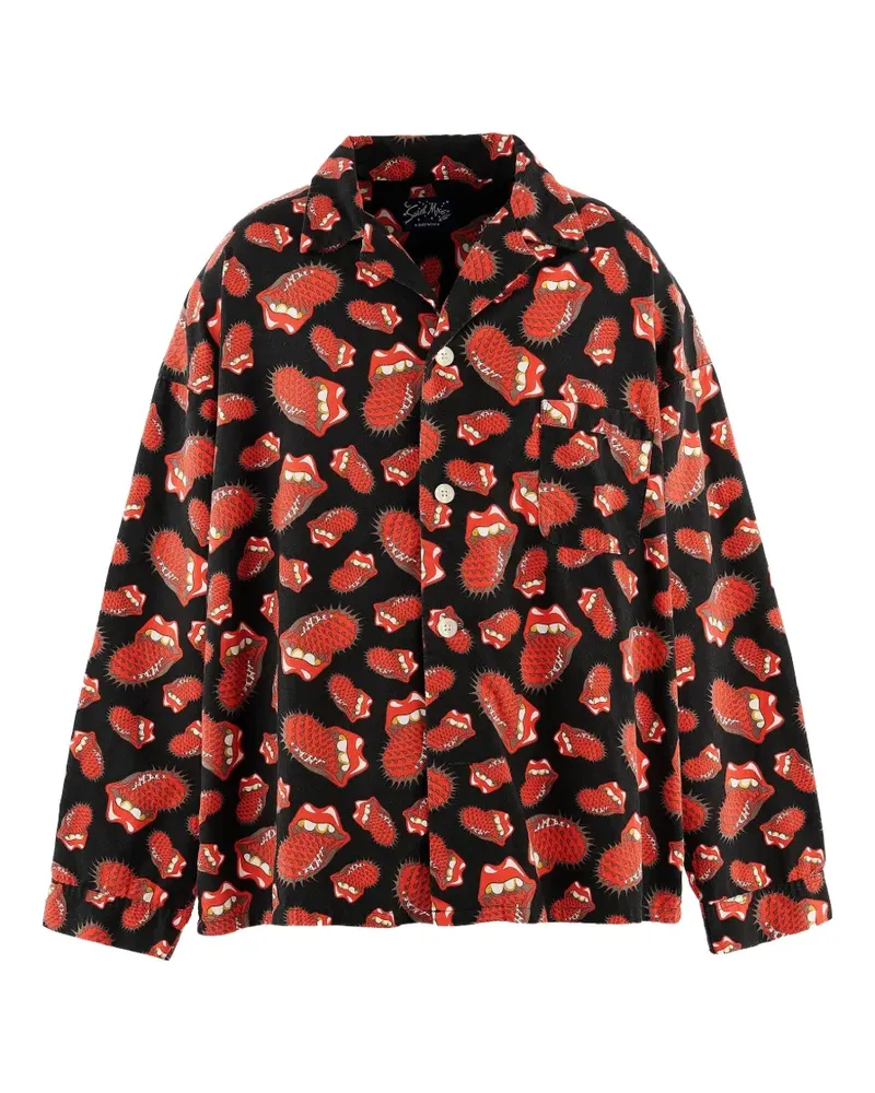 SAINT MXXXXXX x The Rolling Stones Hemd mit Print - Schwarz Schwarz