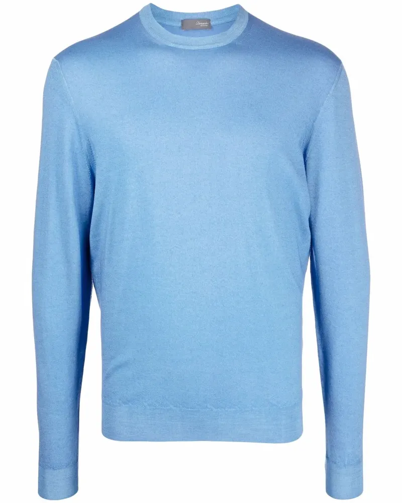 Drumohr  Strickpullover mit Rundhalsausschnitt - Blau Blau