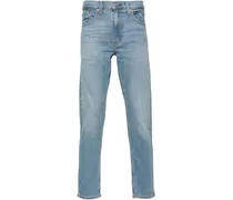 High-Waist-Jeans mit Logo-Patch