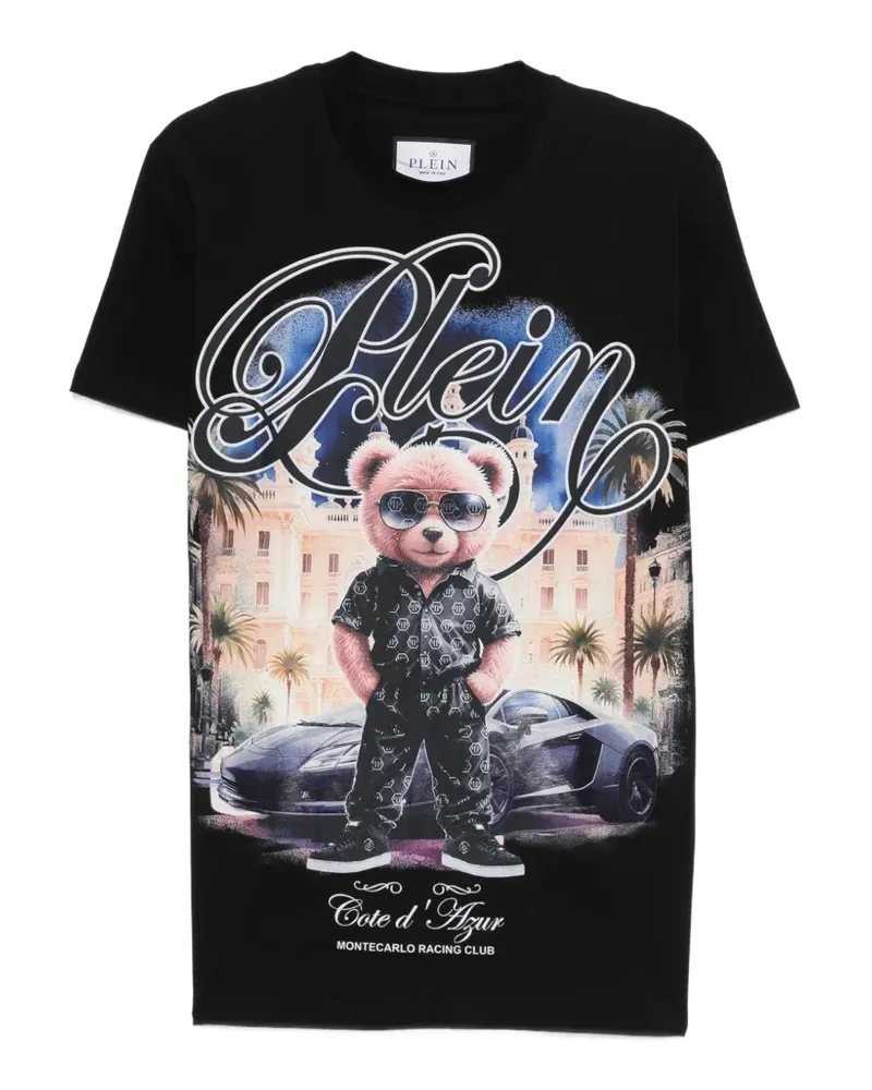 Philipp Plein T-Shirt mit Teddy-Print - Schwarz Schwarz